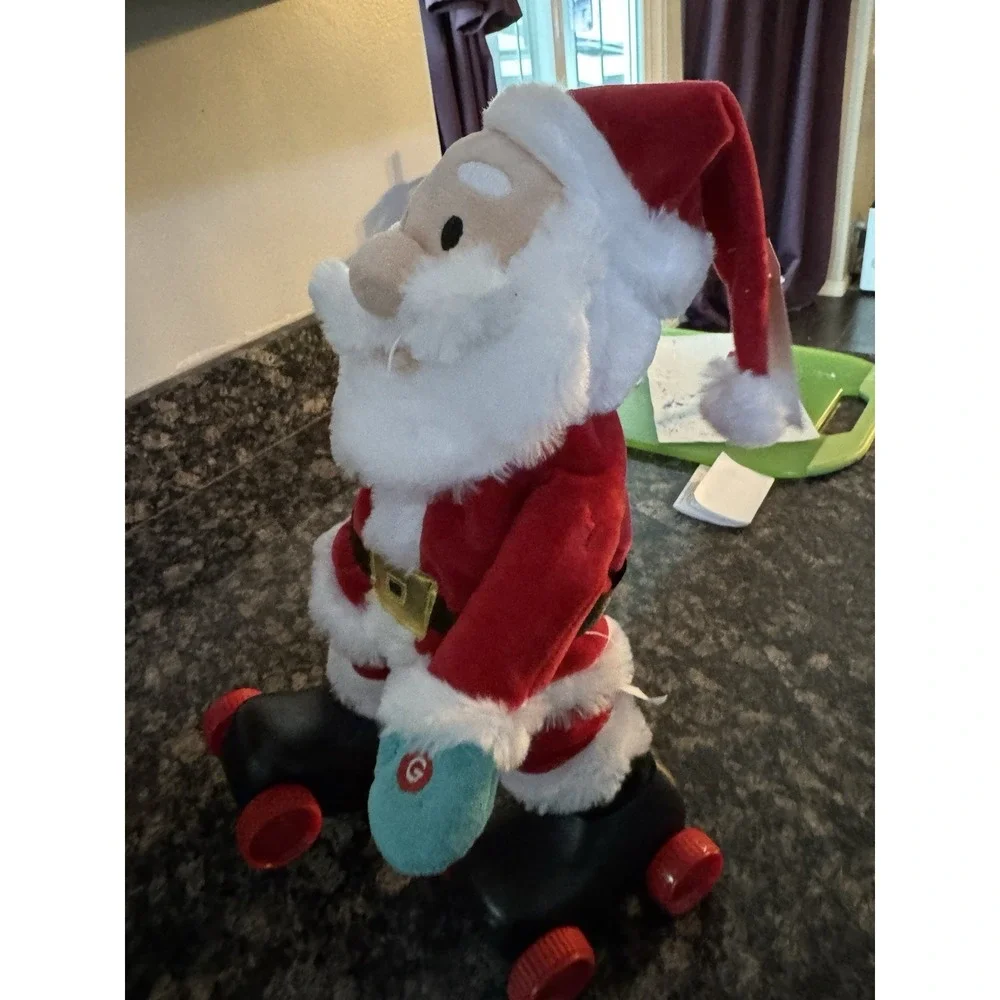 Holiday Home Accents Gemmy Animated Skating Santa Plush - 16''